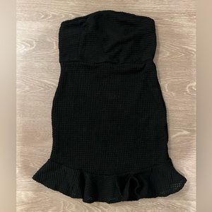 Black strapless dress - ruffle at bottom. Size m